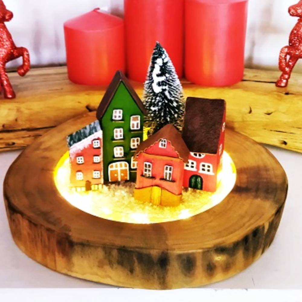 Ağaç Evli Işıklı Ceviz Kase K2619