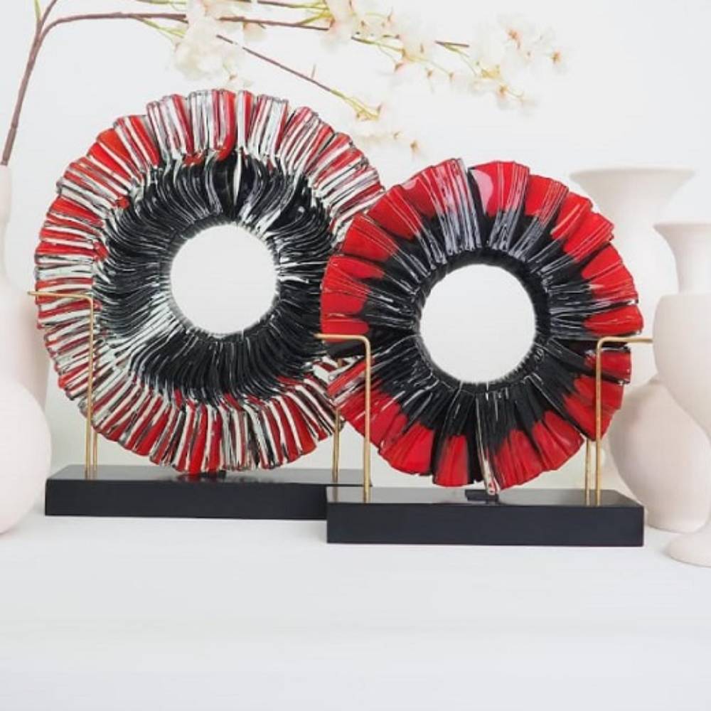 Dekoratif Füzyon Cam Disk Takımı 22&27cm K2539