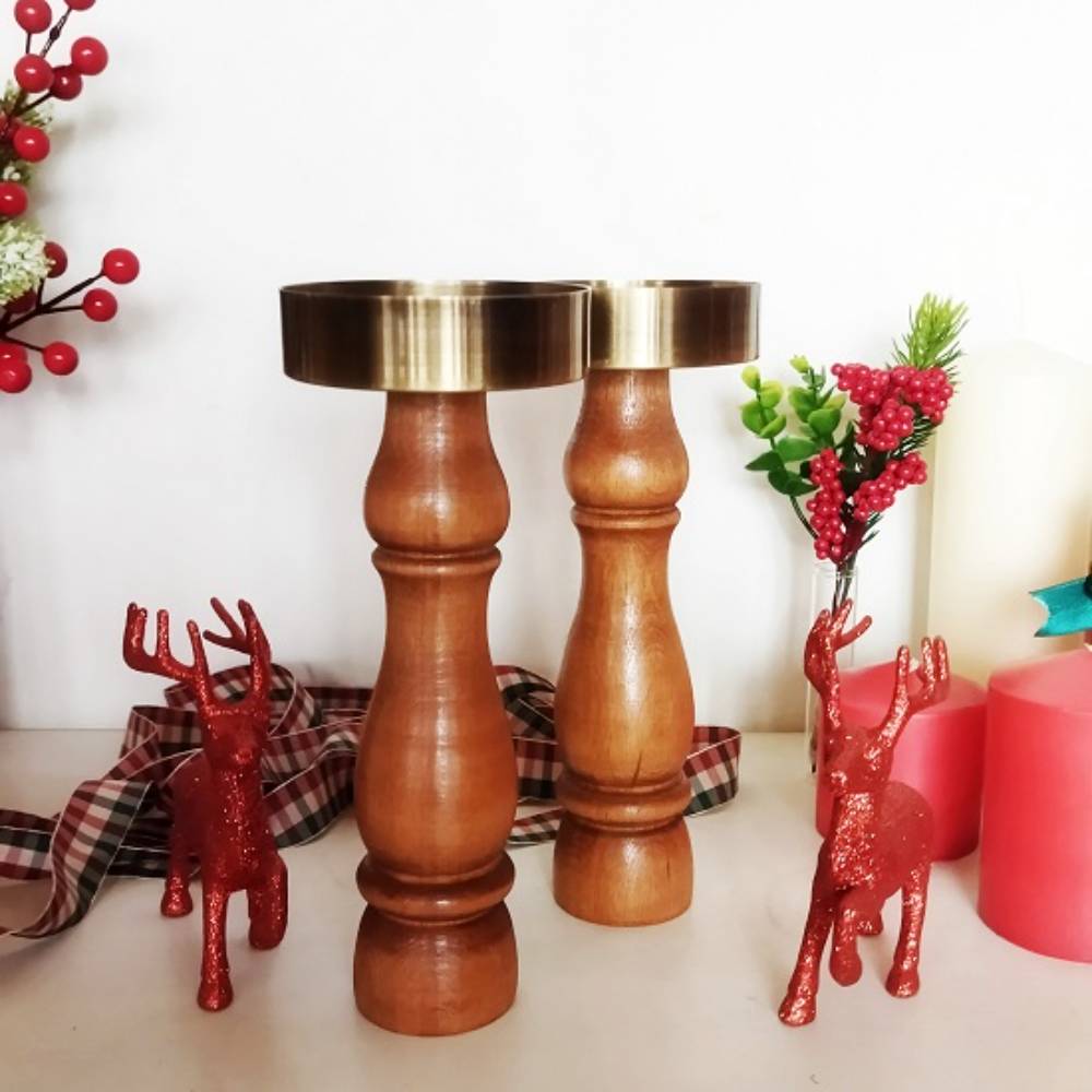 Ağaç Ayaklı Antik Bronz Mumluk K2411